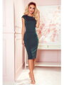 Elegantné puzdrové biznis šaty smaragd 301-3