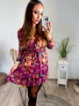 Dámske šaty s kvetinovým vzorom fialové