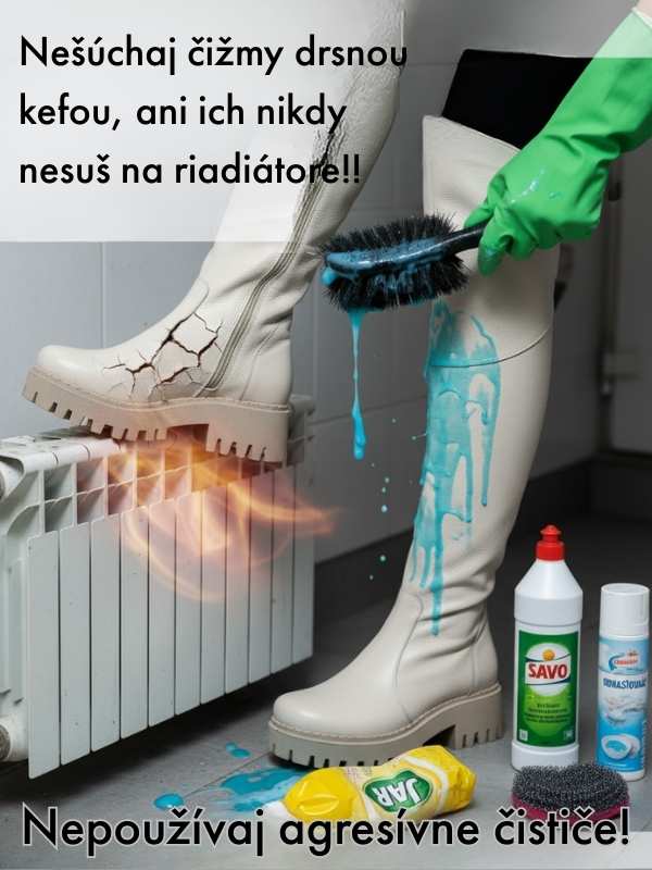 Nesprávne čistenie kožených čižiem