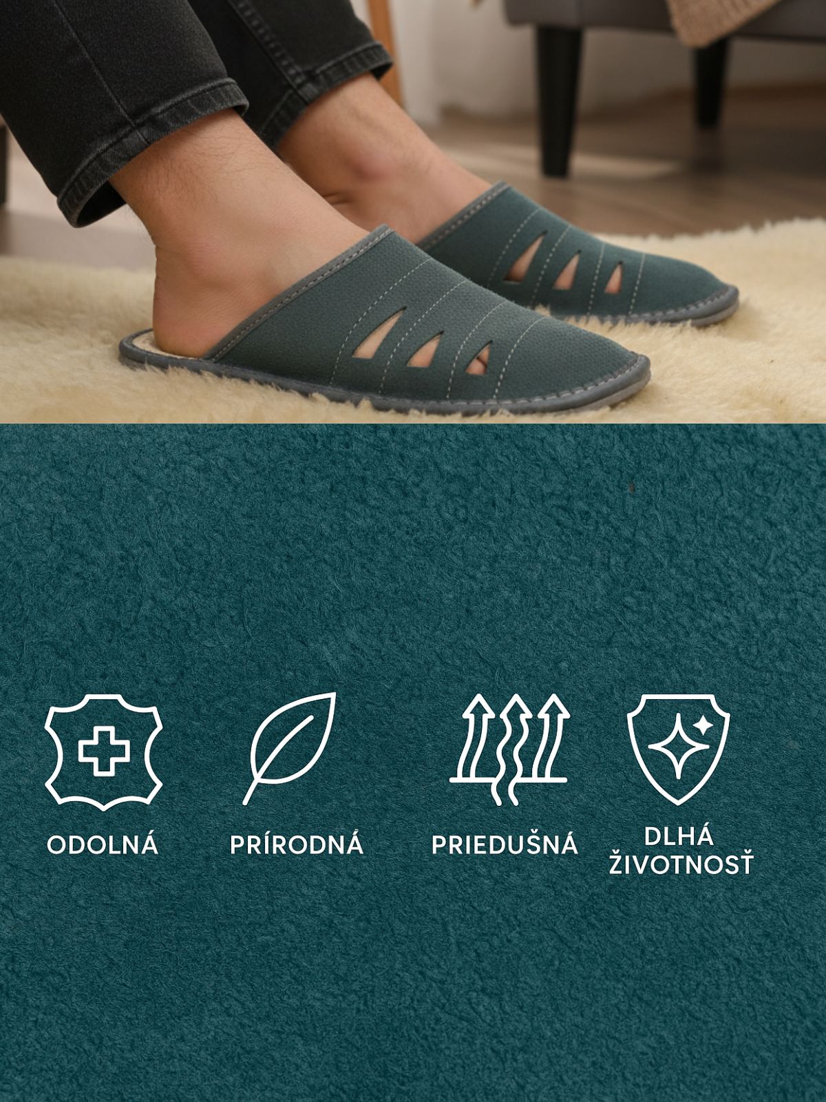 Detail kožených papúč