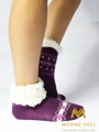 Úžasné detské teplé ponožky protišmykové tmavo-fialové  16