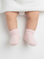 Dievčenské ponožky s prešitím ružové 