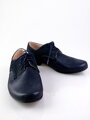 Chlapčenské detské spoločenské kožené topánky 99 A modré nubuk vzor