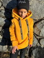 Detská horčicová mikina VERSABE s kapucňou 
