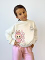 Dievčenská croptop mikina VSB LABUBU biela 
