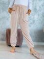 Dievčenské tepláky VSB23 VELÚR dusty pink