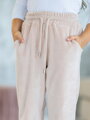 Dievčenské tepláky VSB23 VELÚR dusty pink