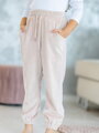 Dievčenské tepláky VSB23 VELÚR dusty pink