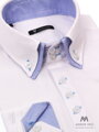 Luxusná pánska košeľa biela s dvojitým vysokým golierom VS-PK-1738