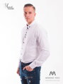 Luxusná pánska biela športovo elegantná košeľa SLIM FIT STRIH VS-PK-1710