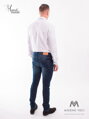 Luxusná pánska biela športovo elegantná košeľa SLIM FIT STRIH VS-PK-1710