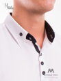 Luxusná pánska biela športovo elegantná košeľa SLIM FIT STRIH VS-PK-1710
