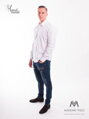 Klasická biela mierne lesklá košeľa v strihu SLIM FIT VS-PK-1714