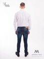 Klasická biela mierne lesklá košeľa v strihu SLIM FIT VS-PK-1714
