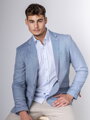Elegantné pánske sako v modrej farbe 