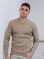 Pánsky sveter N05 svetlo hnedý