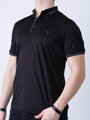 Moderné pánske tričko s krátkym rukávom v čiernej farbe