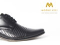 Elegantné topánky - kožené model 218 - čierne
