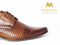 Elegantné topánky - kožené model 218 - hnedé