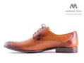 Elegantné topánky - kožené model 138T - hnedé