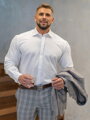 Klasická biela košeľa kryté zapínanie SLIM FIT