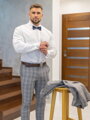 Klasická biela košeľa kryté zapínanie SLIM FIT