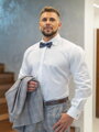 Klasická biela košeľa kryté zapínanie SLIM FIT
