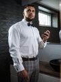 Klasická biela košeľa kryté zapínanie SLIM FIT