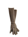 Dámske flisové rukavice  dlhé 38 cm - hnedé