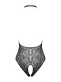 Čierne čipkované body Teddy B113 so šnurovaním