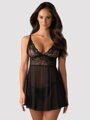 Čierna čipkovaná nočná košieľka Idillia babydoll black