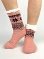 Dámske marhuľové oteplené ponožky L26033 vločka