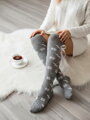 Vianočné nadkolienky s vločkami GREY so šnúrkou