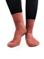 Vlnené dámske ponožky v koralovej farbe