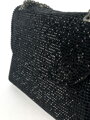 Čierna štýlová crossbody trblietavá kabelka 