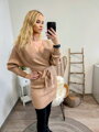 Trendy svetlo hnedé obtiahnuté šaty
