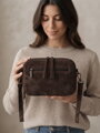 Dámska semišová crossbody kabelka Chocolate