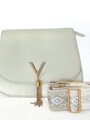 Štýlová dámska crossbody krémová kabelka