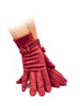 Dámske elegantné rukavice s mašľou bordo
