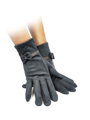 Dámske elegantné rukavice s mašľou tmavo-sivé