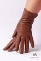Kožené rukavice v hnedej farbe