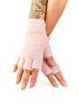 Pletené bezprstové rukavice v ružovej farbe