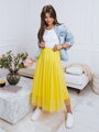 Dámska týlová midi sukňa v žltej farbe 