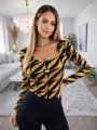 Dámske body so vzorom čierno-zlaté