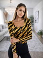 Dámske body so vzorom čierno-zlaté