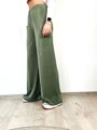 Luxusné vzdušné nohavice v olivovej farbe 