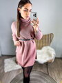 Dámsky pletený sveter v staro-ružovej farbe