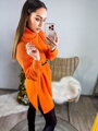 Žiarivý pletený sveter v oranžovej farbe 