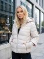 Dámska zimná krátka bunda krémová 