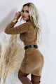 Dámske šaty s výstrihom FLV841 CAMEL